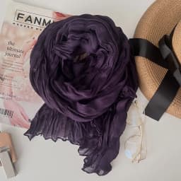 Solid Color Pleated Long Scarves Retro Autumn Winter Cotton Hemp Scarf Warm Neck Wrinkled Twisted Vintage Soft Wrap Shawl