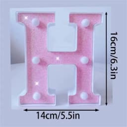 1PC 16cm Pink Glitter LED Letter&Number Lights Battery Powered Decorative Lights For Wedding,Proposal,Birthday,Party,Photo Props