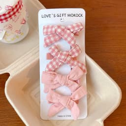 2026 4PCS/Set Kids Hair Clips Gingham Floral Bow Hair Barrettes No Hurt Hair Non Slip Soft Fabric Toddler Girls Accessories Gift