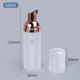 50ml Small Foam Dispenser Plastic Pump Bottles Mini Empty Soap Refillable Bottle for Travel Cleaning Cosmetics Packaging