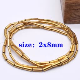 Plated Genuine Gold Color Retention AAA+ Natural Hematite Stone Spacer Loose Beads For Jewelry Making Diy Bracelets Finding