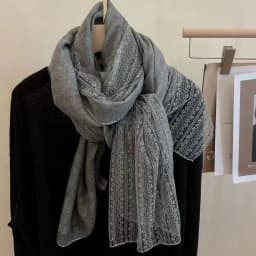 Spring Autumn New Style Long Lace Splicing Versatile Women's Scarf Fashionable Neck Protection Shawl Artistic Cotton Linen Th...
