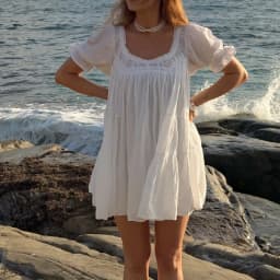 Y2k Kawaii Bow Tie Ruffle A Line Short Dress Women Vintage Puff Sleeve Babydoll Dress Beach Day Flowy Mini Dress Summer Sundress