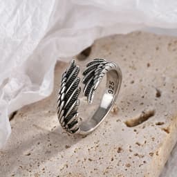 PANJBJ  925 Sterling Silver Double Layer Ring for Women Girl Gift Geometry Hollowing Out Minimalism Fashion Jewelry Wholesale