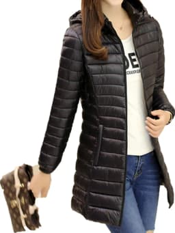 Fall Winter Lightweight down Jacket Long Slimming Large Size Fashionable Cotton Coat Warm Outerwear Commute Korean Style