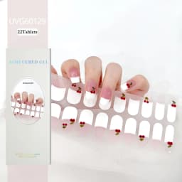 16/20/22Tips Semi-Cured Gel Nail Patch Adhesive Sliders Long Lasting Full Gel Nail Stickers DIY Manicure Harden In UV Lamp Need