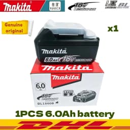 Original Makita 18V BL1860 6Ah Lithium Battery Power Tool Battery Replacement LXT BL1850B BL1840 18V Screwdriver with Battery MA