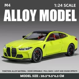 Alloy 1:24 Scale BMW M4 Sport Car Model Simulation Diecast Toy Vehicle Collection Home Decor Children Boy Birthday Gift Toy Car