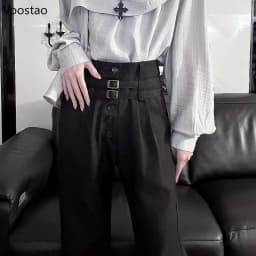 Victorian Gothic Knight Flared Pants Spring Women's Vintage Black Slim High Waist Trousers Harajuku Unisex Casual Prince Pants