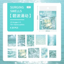 20pcs Flowing Light Wave Shadow Series Wave Theme PET Stickers Creative Handbook DIY Scrapbook Material Stationery Stickers
