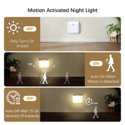Motion Sensor Night Light Rechargeable USB‑C PIR Sensor Wall Light 3 Color ModeMagnetic Stick‑on Night Lamp for Hallway Staircas
