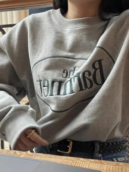 Bermat Embroidered Letter Sweatshirt round Neck Unisex Couples Street Style Cotton Long Sleeve Warmth Comfortable Autumn Wint...