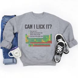 Can I Lick It Sweatshirts Periodic Table Print Men Women Fashion Casual Hooded Shirt Funny Chemistry Clothes Unisex Sweatshirt