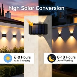 1/2/4/8Pack Solar Powered Wall Lights Outdoor Waterproof LED Solar Light Up and Down Luminous Lighting for Garden Fence Decor