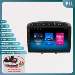 Snapdragon 6115 Carplay Android 14 Auto radio for Peugeot 308 308SW 2007-2015 408 Autoradio GPS 360 Camera multimedia 2din RDS