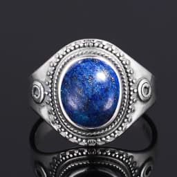S925 Silver Ring Big Oval 8*10MM Natural Moonstone Turquoise Lapis Tiger Eye Rings for Women Gifts Fine Jewelry