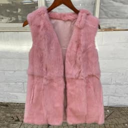 Fancy Rani Real Rabbit Fur Vest Natural Jacket For Women Fashion Leather Autumn Winter Spring Outwear High Quality