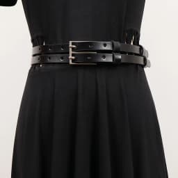 [EAM] Pu Leather Black Double Layers Long Wide Belt Personality Women New Fashion Tide All-match Spring Autumn 2026 1DH8721