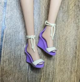 New styles toy shoes high heels flat foot shoes purple for your Tall and curvy BB dolls BBIAB1