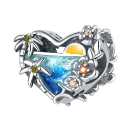 Blue Charm 925 Sterling Silver Ocean Pearls Betta Fish Pendant Birthday Party Gift for Women Bracelet Necklace DIY Beads Jewelry