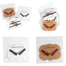 30Pcs Earring Display Kraft Paper Cards and 30Pcs Adhesive Bags for DIY Jewelry Packaging Necklace Display Cards with Bags Set