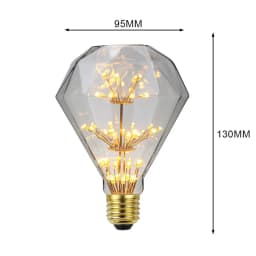 TIANFAN Vintage Led Bulb Starry Firework Edison Bulb 3W AC85-265V E27 Transparent Glass Warmth Glow Decorative Light Bulb