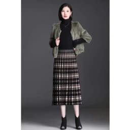 Plaid Skirt Winter Thick Woolen Half-Length Skirt 2025 New High-Waist Plaid A-Line Large Skirt Apring Autumn Elegant