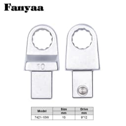 Fanyaa Bolt Nut Torque Spanner Plum Head 9*12mm Drive Square End Plum Ring Diameter 7-38mm Wrench Replacement Head Part