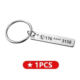 Stainless Steel Anti-lost  Customized Phone Number Key Chain for Women Men Personalized Laser Engraved Names  Bar Key Ring