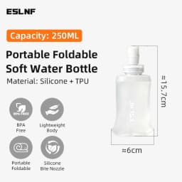 ESLNF 500ml Collapsible Water Bladder Soft Water Bag BPA‑Free Food Grade Leak‑Proof Portable Running Cycling Camping Hydration