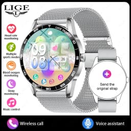 LIGE 2026 New Smartwatch Men 1.38" HD Bluetooth Call Heart Rate Monitor Waterproof Sport Smart Watch Women For Android iOS Phone