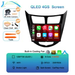 Android 16 Car Radio for Hyundai Solaris Verna Accent 1 2010 - 2016 Multimedia Video Player 2 Din DVD Head Unit Carplay GPS FM