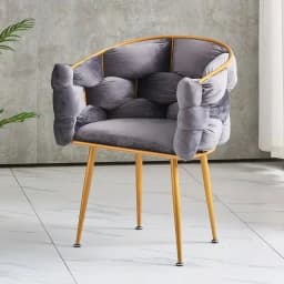 Metal Vanity Chair Sturdy Dining Seat Comfortable Backrest Princess Chair Soft Manicure Chair Suitable for Beauty Salon Bedroom