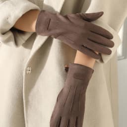 Autumn Winter Thin Not Bloated Suede Stripe Women's Gloves Keep Warm Touch Screen Elasticity Fashion Elegant Outdoor Cycling