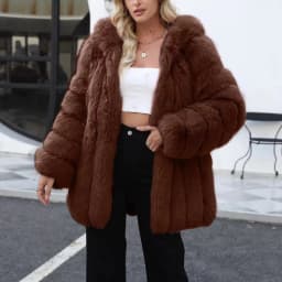 Faux Fox Fur Coat Women Solid Fur Jacket Long Sleeve Turn Down Collar Open Stitch Thick Warm Fur Loose Casual 2026 Autumn Winter