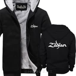 Allover ZILDJIAN CYMBALS & DRUMS LOGO thick jacket NEW Funny hoodie MEN Cotton warm coat sbz5275