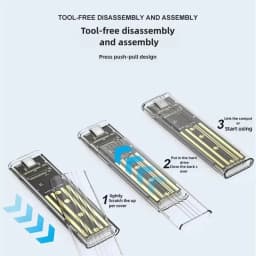 M2 SSD Case NVME SATA SSD Enclosure USB A to C Transparent 10Gbps Solid State Drive External Adapter Support UASP for M/M+B Key