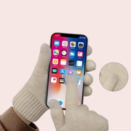Touchscreen Gloves, Winter Thickened with Fleece, Warm and Cold-Proof, Suitable for Students Using Mobile Phones and Cycling, Knitted Wool Double-Layer Five-Finger Gloves
