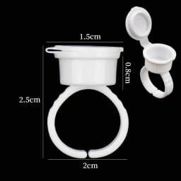 50 Pcs Tattoo Pigment Ink Ring Cups Eyelash Extension Glue Holder Container With Lid Cover Cap Permanent Makeup Tools