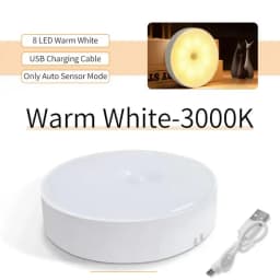 PIR Motion Sensor LED Night Light USB Rechargeable Night Lamp For Kitchen Cabinet Wardrobe Lamp Staircase Wireless Closet Light