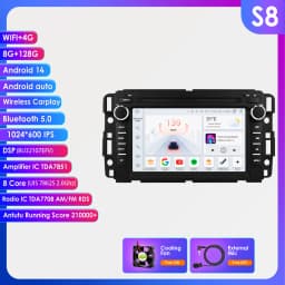 Hizpo 2Din Android 14 Car Multimedia Player Radio for GMC Chevrolet Chevy Yukon Tahoe Suburban Sierra Acadia Automotivo GPS Navi