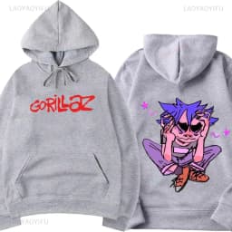 Music Band Gorillaz PUNK ROCK Sweater Cartoon Pattern Hooded Leisure and Trendy Clothes Vintage Y2K oversized Clothing