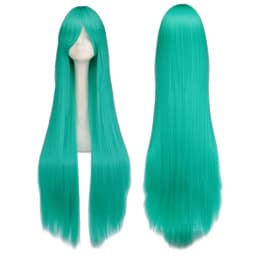 Long Straight Cosplay Wig Black Purple Black Red Pink Blue Dark Brown 100 Cm Synthetic Hair Wigs