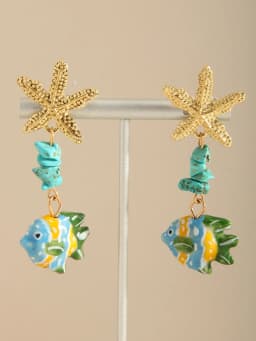 Cute Octopus Earrings Creative Glass Octopus Long Drop Earrings Unqiue Marine Series Design Earrings Wholesale Custom Packaging