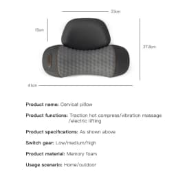 Okayso Electric Massager Cervical Pillow Hot Compress Vibration Massage Neck Traction Relax Sleeping Pillow Spine Support Normal