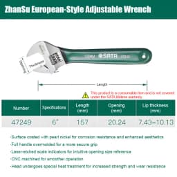 SATA 4/6/8/10inch Adjustable Drive Wrench Mini Small Big Spanner Wrench Adjustable Head Jaw Repair Tool Wrench Car