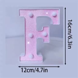 1PC 16cm Pink Glitter LED Letter&Number Lights Battery Powered Decorative Lights For Wedding,Proposal,Birthday,Party,Photo Props