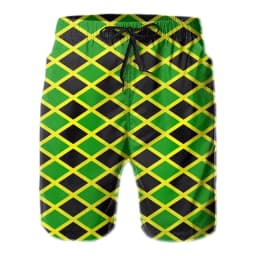 Women's Men's 3d Printed Jamaican Flag Swim Trunks Fashion Summer Beach Surf Board Shorts Quick Dry Sports Gym Short Pants