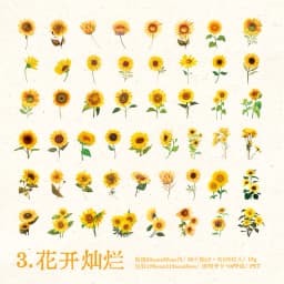 100pcs Flowers Sticker pack Rose Tulip Daisy Transparent Waterproof Plant hand account Decoration Scrapbooking Material