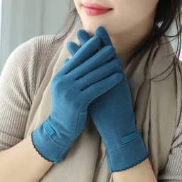 Slim Vintage Windproof Touch Screen Gloves Women Winter Full Finger Hand Warmer Suede Glove Female Young Students Wholesale G027